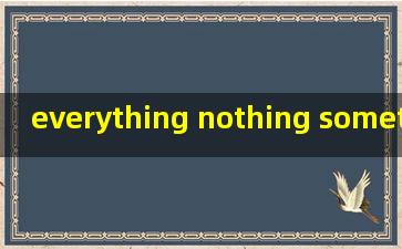 everything nothing something用法